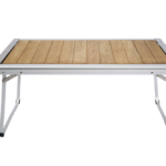 ミャンマーのタクオー材アルミ脚テーブル